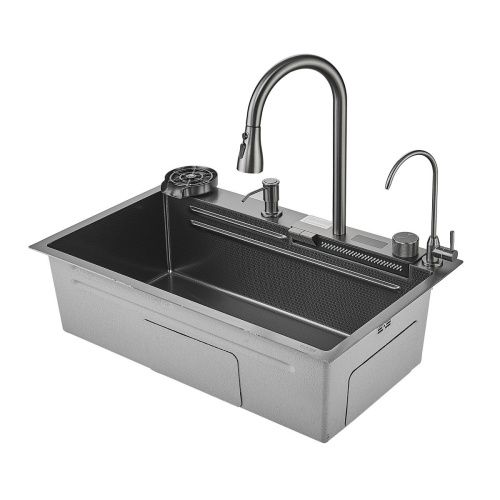 Кухонная мойка Savol S-SC002Q 75х45 цвет серый поверхность матовая - фото 2