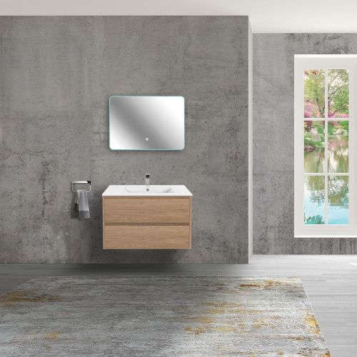 Тумба под раковину Vincea Gio VMC-2G800NO 80х50 подвесная цвет коричневый - фото 2