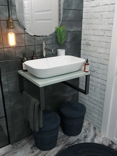 Столешница 1MarKa Grunge Loft Ц0000001586 60х50 накладная цвет серый - фото 4