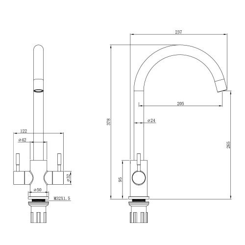 Смеситель для кухни WesnaArt Eko EKO05-1102 на мойку сатин - фото 2