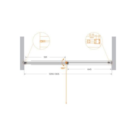 Душевая дверь Cezares URBAN URBAN-B-12-130-C-CR 130х195 стекло прозрачное профиль хром