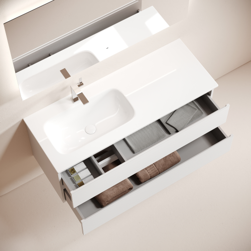 Тумба под раковину Sancos FOLK FL120LW 120х40 подвесная цвет белый - фото 5