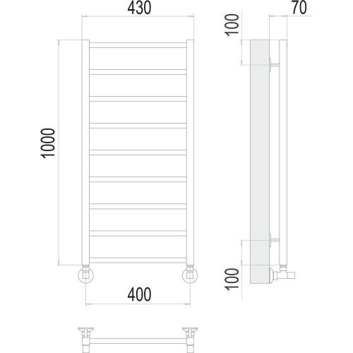 Полотенцесушитель водяной Terminus 4670078529671 45х100 хром - фото 3