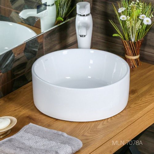 Раковина мебельная из сантехнического фаянса Melana MLN-7078A 41 7078A-805 40х40 накладная цвет белый без отверстий под смеситель - фото 3