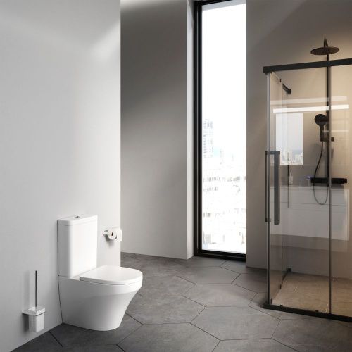 Унитаз напольный с бачком Am.Pm Inspire C508607WH белый без сиденья душевой смыв - фото 4