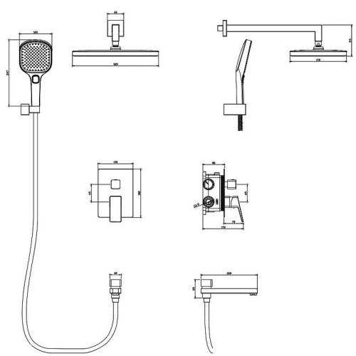 Душевая система Raglo R30 R30.27.06 встраиваемая в стену цвет черный - фото 3