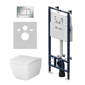Комплект унитаз с инсталляцией с клавишей смыва Am.Pm Gem IS100251.901701