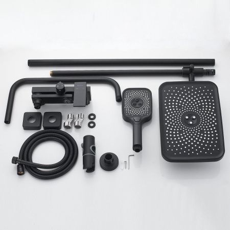 Душевая стойка Shevanik S9636H настенная цвет черный