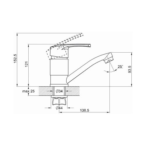 Смеситель для кухни G.Lauf 4G4 4G4-B181 на столешницу хром - фото 3