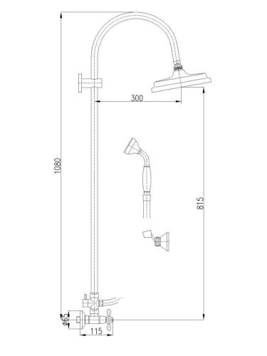 Смеситель для душа RavSlezak MORAVA RETRO MK181.5/3Z настенный золото - фото 2