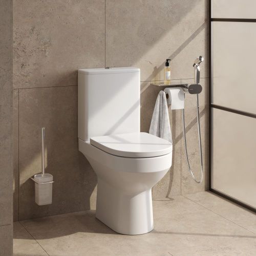 Унитаз напольный с бачком Am.Pm Spirit V2.0 CK70C1804W белый с сиденьем микролифт безободковый душевой смыв - фото 3