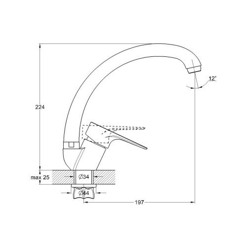 Смеситель для кухни G.Lauf NUD NUD4-A045 на столешницу хром - фото 3