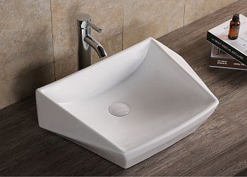 Раковина из сантехнического фарфора Cerutti SPA CR7065 60х40 накладная цвет белый без отверстий под смеситель