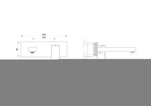Смеситель для раковины Wonzon & Woghand Cube WW-88869016-BGM встраиваемый в стену серый - фото 2