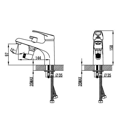 Смеситель LeMark Omega LM3115C на борт ванны хром - фото 2