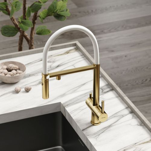 Смеситель для кухни Sancos Imola SC4010BG на мойку золото - фото 5