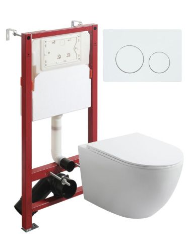 Комплект унитаз с инсталляцией и клавишей смыва Agger ATI07150+APB188 - фото 2