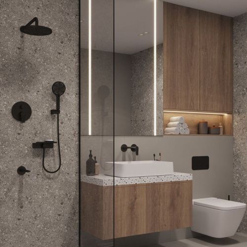 Душевая система Milardo Dale DALBL03M68 встраиваемая в стену цвет черный - фото 2