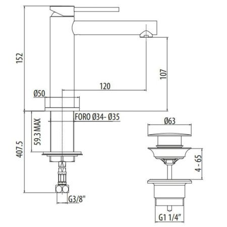 Смеситель Gattoni CIRCLE ONE 9042/90C0 на раковину хром