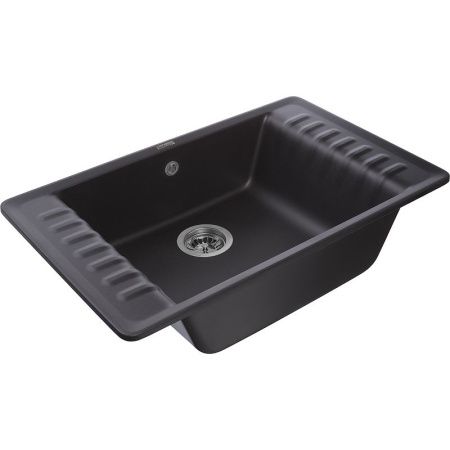 Кухонная мойка Granfest Quarz 71 черный 75х50 цвет черный поверхность матовая