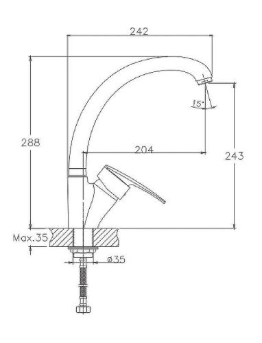 Смеситель для кухни Haiba HB06 HB4106-2 на мойку хром - фото 2