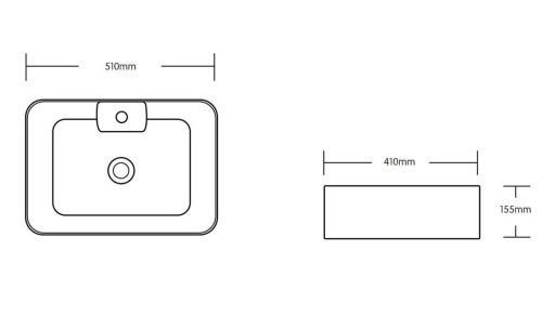 Раковина из сантехнического фарфора Cerutti SPA CR0097 50х40 накладная цвет белый 1 отверстие под смеситель - фото 2