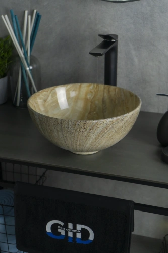 Раковина керамическая Gid Esfera 54436 30х30 накладная цвет многоцветный без отверстий под смеситель - фото 5