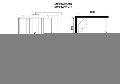 Душевая кабина Niagara Eco E100/80/40L/TN 100х80 асимметричная с крышей ориентация левая - фото 4