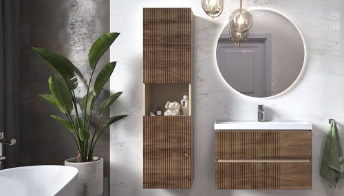 Шкаф-пенал Velvex Mondi 307 акация темная 40х150 подвесной цвет коричневый - фото 2