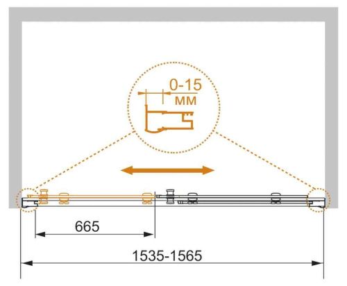 Душевая дверь Cezares PRATICO PRATICO-BF-1-155-C-Cr 155х185 стекло прозрачное профиль хром - фото 2
