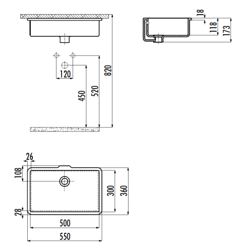 Раковина из сантехнического фарфора Creavit TP730-00CB00E-0000 60х40 встраиваемая цвет белый - фото 2