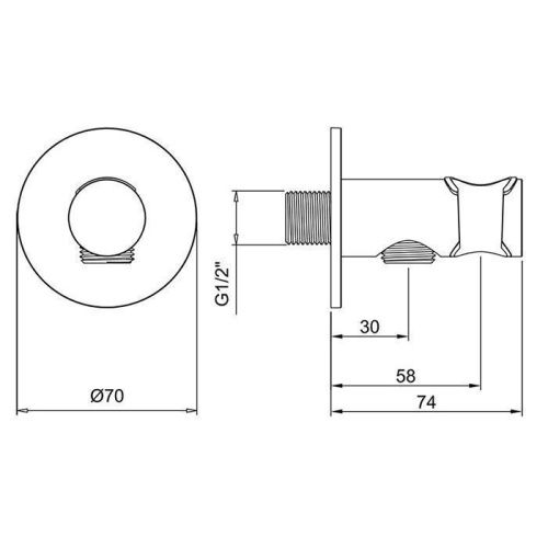Подключение для душевого шланга Almar E095037.HB - фото 2
