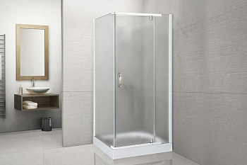Душевой уголок Royal Bath HPV RB80HPV-C 80х80 стекло матовое профиль белый с поддоном