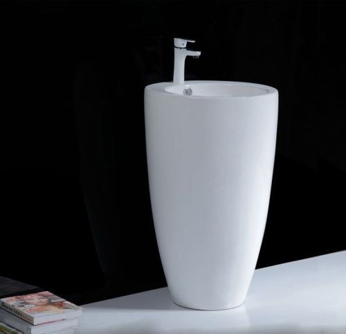 Раковина из сантехнического фаянса CeramaLux B133 50х50 напольная цвет белый 1 отверстие под смеситель - фото 3