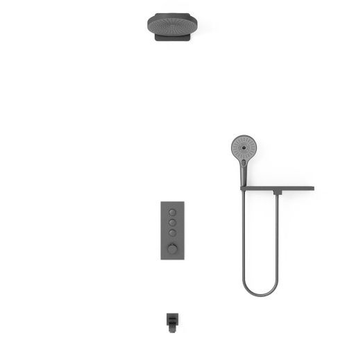 Душевая система Vincea VSFW-433TI1RGM встраиваемая в стену цвет вороненая сталь с термостатом - фото 2
