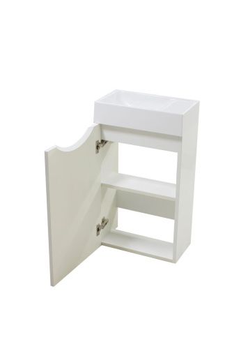 Тумба с раковиной Эстет Mini ФР-00010477 40х20 подвесная цвет белый - фото 3