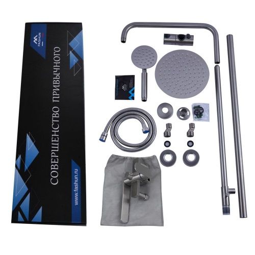 Душевая стойка Fashun A52420 настенная цвет серый - фото 4