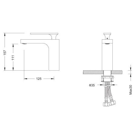 Смеситель Timo Torne 4361/17F на раковину золото