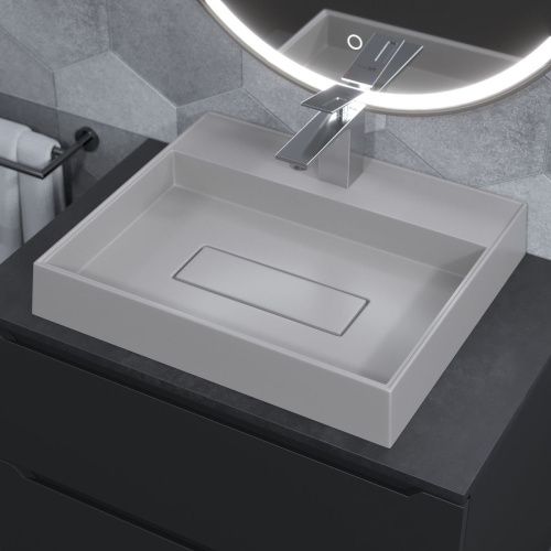 Раковина из искусственного камня Uperwood Tanos Quartz 291030048 50х40 накладная цвет белый - фото 3