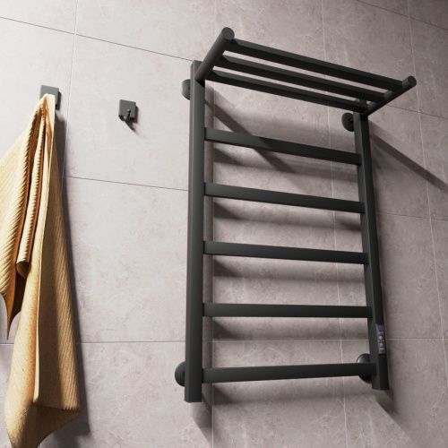 Полотенцесушитель электрический Маргроид Вид 81-10 профильный 8110p-8050-1083-9005R 55х80 черный - фото 2