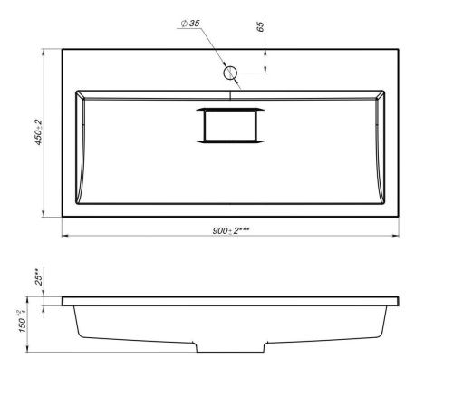 Раковина из искусственного камня Stella Polar Арта SP-00001652 90х50 встраиваемая цвет белый - фото 3
