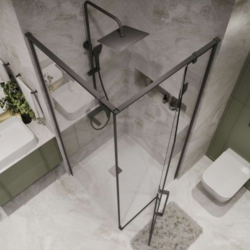 Душевой уголок Niagara Nova NG-6831-34BLACK 90х90 стекло прозрачное профиль черный без поддона - фото 5