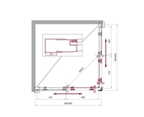 Душевой уголок BelBagno UNO-195 UNO-195-A-2-95-C-Cr 95х95 стекло прозрачное профиль хром без поддона - фото 2