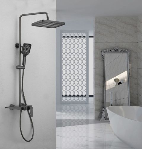 Душевая стойка Belz B572 B24572-3 настенная цвет оружейная сталь - фото 3