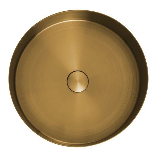 Раковина из нержавеющей стали AltroBagno Luna AltroBagnoLuna001001OrSp 40х40 накладная цвет золото - фото 2