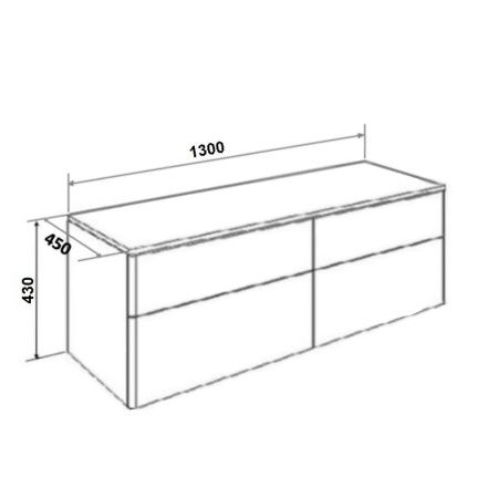 Тумба под раковину Orange Otto Ot-130TuMDF 130х50 подвесная цвет белый