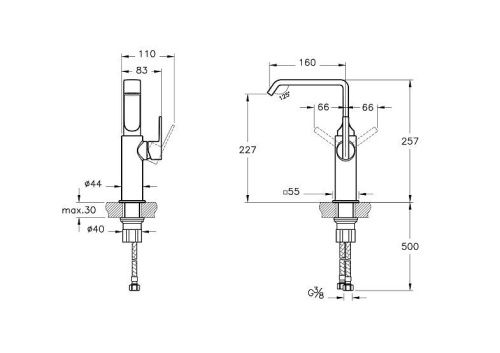 Смеситель Vitra Suit A42765 на раковину хром - фото 2