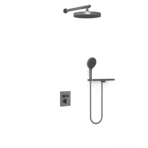 Душевая система Vincea Inspire VSFW-3I21MT2RGM встраиваемая в стену цвет вороненая сталь с термостатом - фото 2