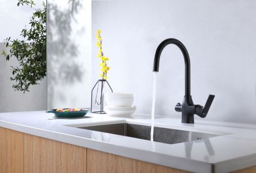 Смеситель для кухни LeMark Ursus LM7261BL на мойку черный - фото 2