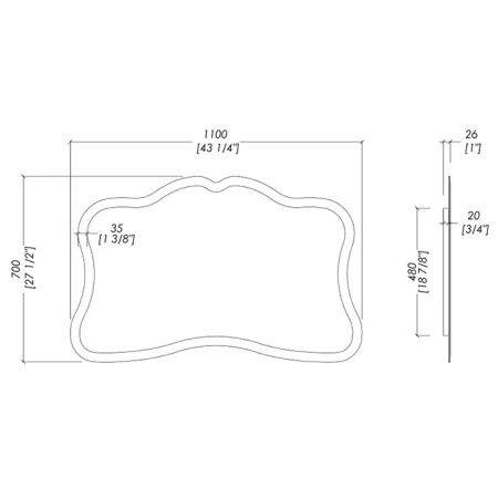 Зеркало Devon Devon Fairy 1DEFAIRY 110х70